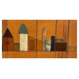 LL - Vintage Wood Art with Stained Glass Accents by Mueller