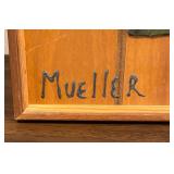 LL - Vintage Wood Art with Stained Glass Accents by Mueller