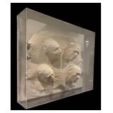 LL - Four-Head Bust Relief in Lucite Case - Original Art