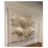 LL - Four-Head Bust Relief in Lucite Case - Original Art