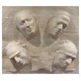 LL - Four-Head Bust Relief in Lucite Case - Original Art