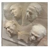 LL - Four-Head Bust Relief in Lucite Case - Original Art