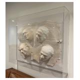 LL - Four-Head Bust Relief in Lucite Case - Original Art