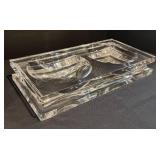LL - Lucite Two-Bowl Serving Dish Tray