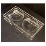 LL - Lucite Two-Bowl Serving Dish Tray