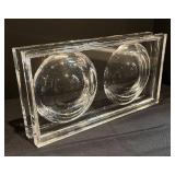 LL - Lucite Two-Bowl Serving Dish Tray
