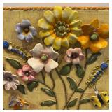 LL - Vintage Jeanne Valentine S.A. Waste Bin with Floral Accents