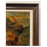 LL - Original Yves Leduc Judiaca Rabbi Mixed Media Artwork