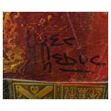 LL - Original Yves Leduc Judiaca Rabbi Mixed Media Artwork