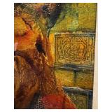 LL - Original Yves Leduc Judiaca Rabbi Mixed Media Artwork