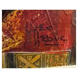 LL - Original Yves Leduc Judiaca Rabbi Mixed Media Artwork