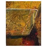 LL - Original Yves Leduc Judiaca Rabbi Mixed Media Artwork