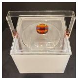 LL - Vintage Mid Century Acrylic Ice Bucket with 12 Festive Aged To Perfection Designed Cups
