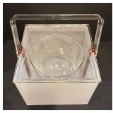 LL - Vintage Mid Century Acrylic Ice Bucket with 12 Festive Aged To Perfection Designed Cups