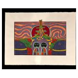 LL - "Six Silver Houses on a Round Red Hill" Unframed Artist Proof Print by Butch Skynear