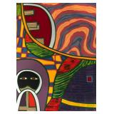 LL - "Six Silver Houses on a Round Red Hill" Unframed Artist Proof Print by Butch Skynear