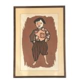 LL - Kiyoshi Saito Child of Aizu or Laughing Boy from Aizu Woodblock Print