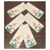LL - Set of Six Floral Embroidered Hand Towels