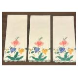 LL - Set of Six Floral Embroidered Hand Towels
