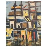 MB - Harbor Cityscape Print - Mid-Century