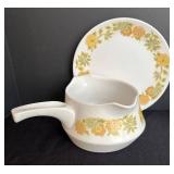 LR - Noritake Progression Sunny Side 9003 Platter with Gravy Boat, Creamer & Sugar Dish
