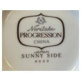 LR - Noritake Progression Sunny Side 9003 Platter with Gravy Boat, Creamer & Sugar Dish