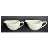 LR - Six Crate & Barrel Porcelain Gravy Boats