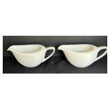 LR - Six Crate & Barrel Porcelain Gravy Boats