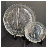 LR - Two Kosta Boda Bamboo / Tree Branch Platters