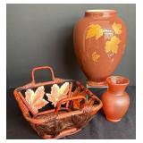 LR - Two Lovely Vases with Basket