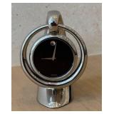 K - Silver Chrome Ring Movado Desk Clock