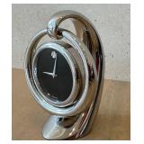 K - Silver Chrome Ring Movado Desk Clock