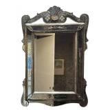 B - Vintage Ornate Wall Mirror with Beveled Glass
