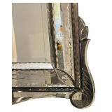 B - Vintage Ornate Wall Mirror with Beveled Glass