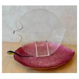 LR - Leaf-Shaped Glass Platter Set