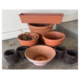 G - Planter Pots & Black Woven Baskets - Garden Decor Collection