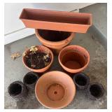 G - Planter Pots & Black Woven Baskets - Garden Decor Collection