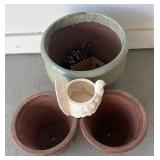 G - Planter Pots with White Swan Vase