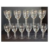 DR - Vintage Crystal Stemware Goblets - 10 Elegant Wine Glasses