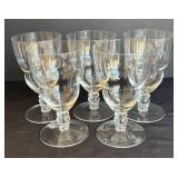 K - Set of Five Vintage Stemmed Crystal Glasses