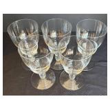 K - Set of Five Vintage Stemmed Crystal Glasses