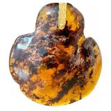 Paola Scarpa Baltic Amber Necklace - 18k Gold, Venice 1985, Heart Pendant