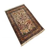 DR -Turkish Silk Rug - Vintage Hand-Knotted Tree of Life Floral Design, 39.5 x 59 in
