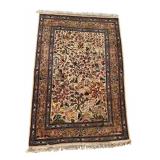 DR -Turkish Silk Rug - Vintage Hand-Knotted Tree of Life Floral Design, 39.5 x 59 in