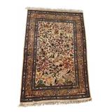 DR -Turkish Silk Rug - Vintage Hand-Knotted Tree of Life Floral Design, 39.5 x 59 in