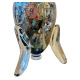 David Tate Handblown Art Glass Vase Multicolor Mosaic