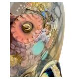 David Tate Handblown Art Glass Vase Multicolor Mosaic