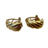 Pair of Italian 18K Gold Earrings