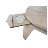 O - Rynone Designs Vintage Game Table - Radiused Legs - Taupe Leather