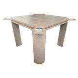 O - Rynone Designs Vintage Game Table - Radiused Legs - Taupe Leather